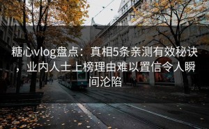 糖心vlog盘点：真相5条亲测有效秘诀，业内人士上榜理由难以置信令人瞬间沦陷