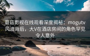 蘑菇影视在线观看深度揭秘：mogutv风波背后，大V在酒店房间的角色罕见令人意外