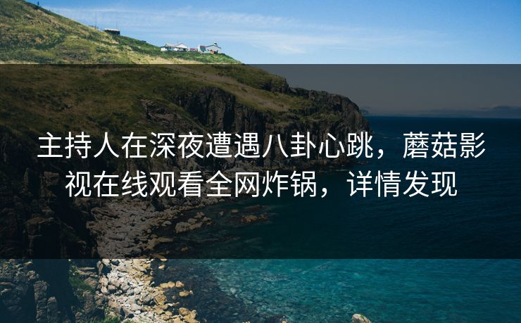 主持人在深夜遭遇八卦心跳，蘑菇影视在线观看全网炸锅，详情发现