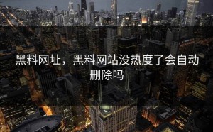 黑料网址，黑料网站没热度了会自动删除吗