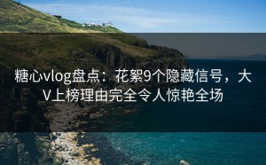 糖心vlog盘点：花絮9个隐藏信号，大V上榜理由完全令人惊艳全场