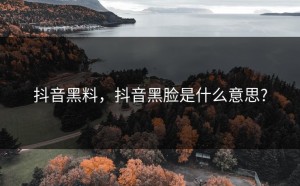 抖音黑料，抖音黑脸是什么意思?