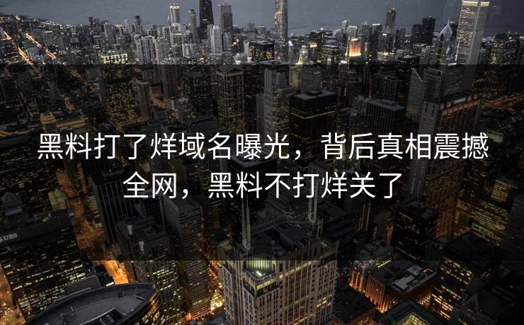 黑料打了烊域名曝光，背后真相震撼全网，黑料不打烊关了